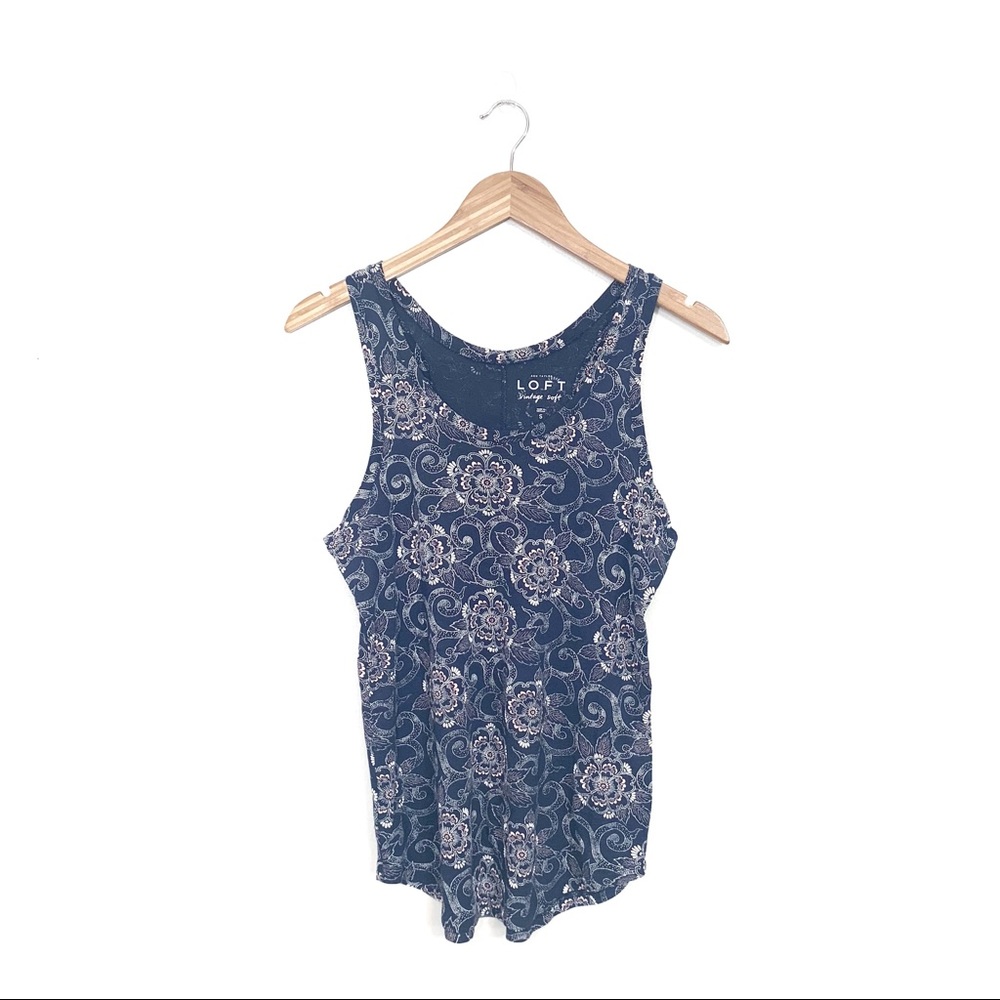 Loft Blue Vintage Soft Paisley Tank Size S